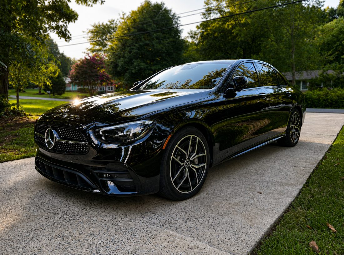 Will Myers's black Mercedes-Benz C-Class with window tint by The Tint Shop